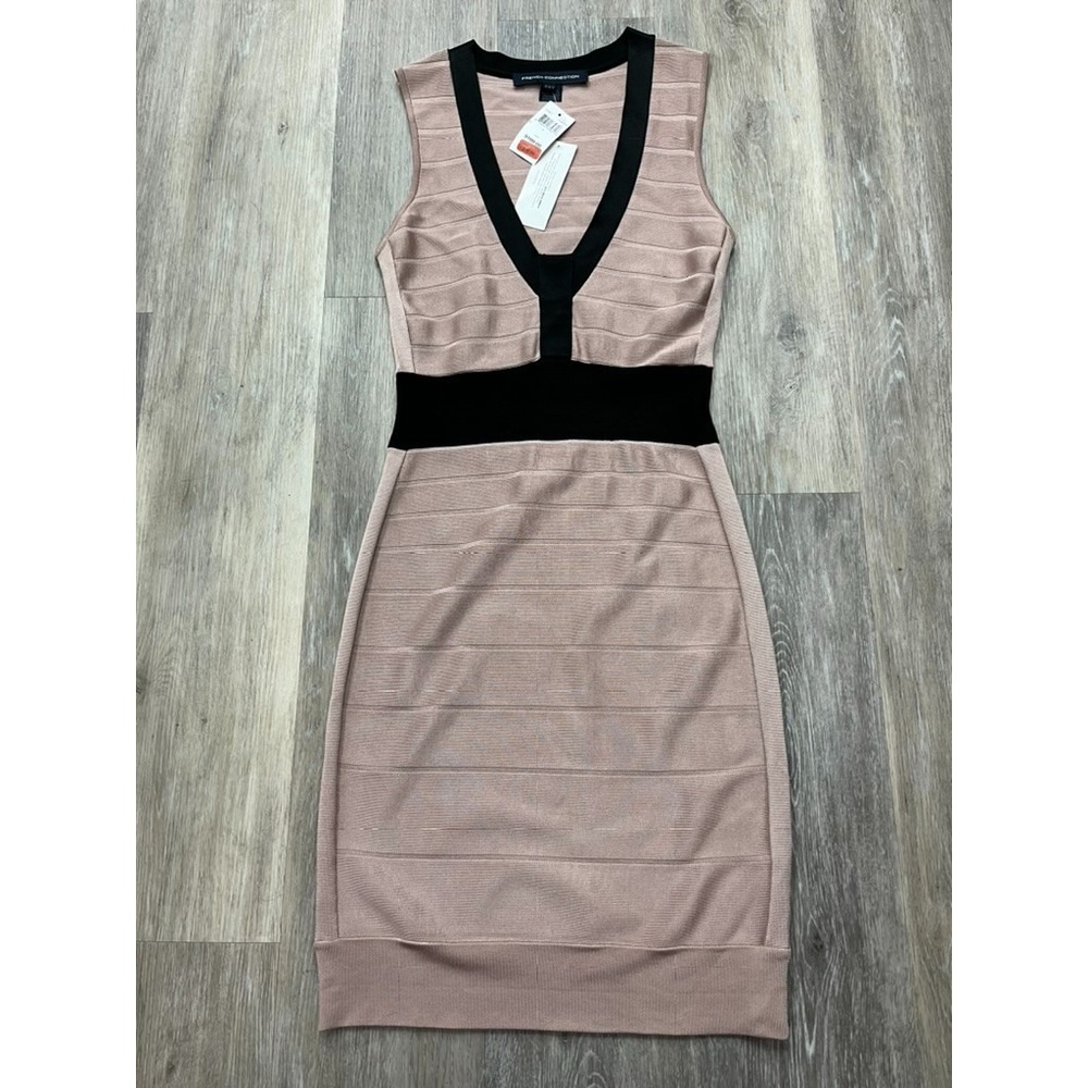 NWT French Connection Bodycon Mini Bandage Dress Pink Cocktail Party Size 12